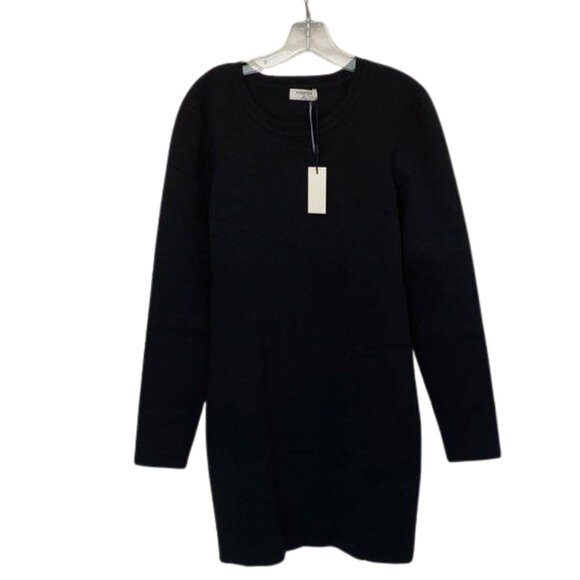 NEW Aritzia Babaton Gallagher Sculpt Knit Long Sleeve Dress Black Noir Size: XL - Picture 4 of 7